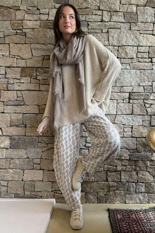 Conrad Slouch Cotton Knit Oatmeal